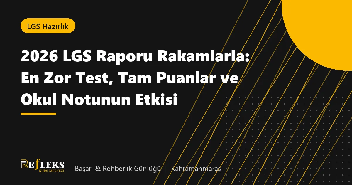 2026 LGS Raporu Rakamlarla: En Zor Test, Tam Puanlar ve Okul Notunun Etkisi