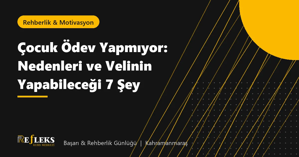 Çocuk Ödev Yapmıyor: Nedenleri ve Velinin Yapabileceği 7 Şey